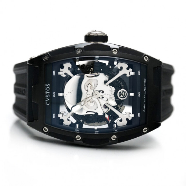 Часы Cvstos Jetliner II Skull Inkvaders Black Dial Titanium